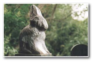 Carved gate post at Herringthorpe Wood